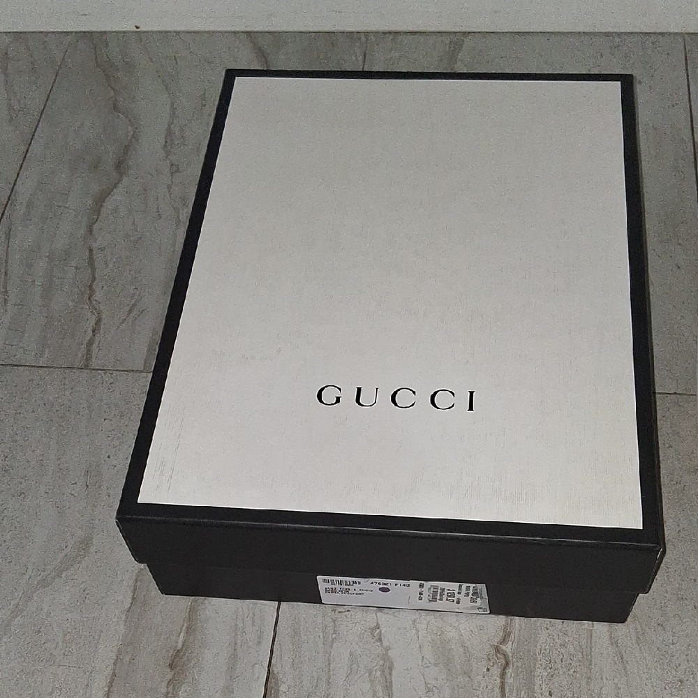 Gucci Women's Blue and Gold Embellished Mules - Picture 7 of 8
